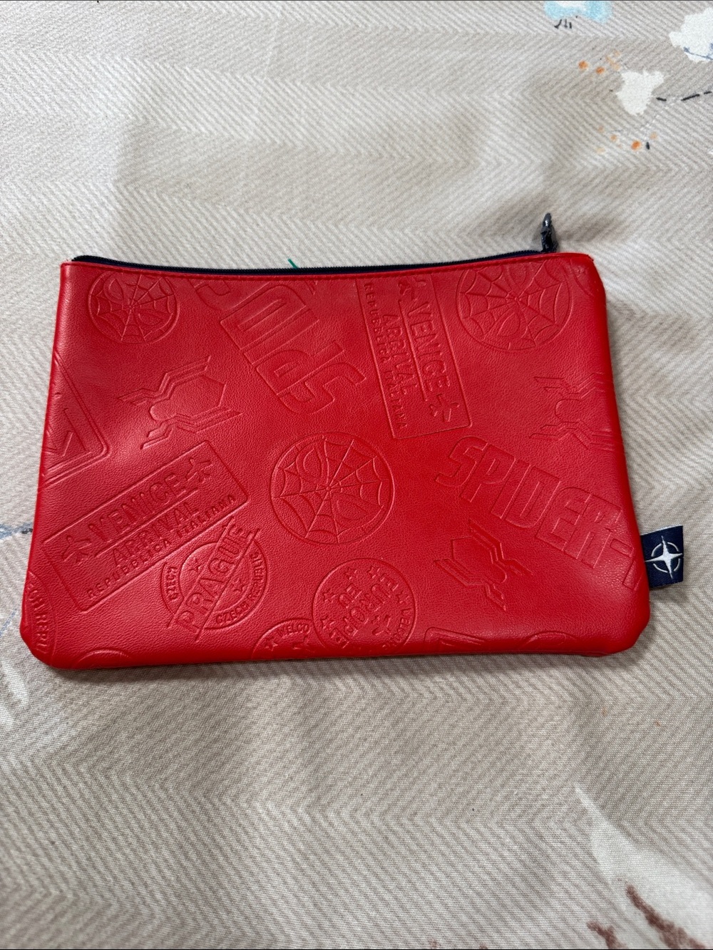 Marvel Red Embossed Spider Toiletry Pouch
